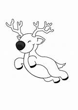 Reindeer Flying Coloring Pages sketch template