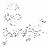 Sun Coloring Pages Momjunction Duckling Duck Mama Her Printables Ones Interesting Little sketch template