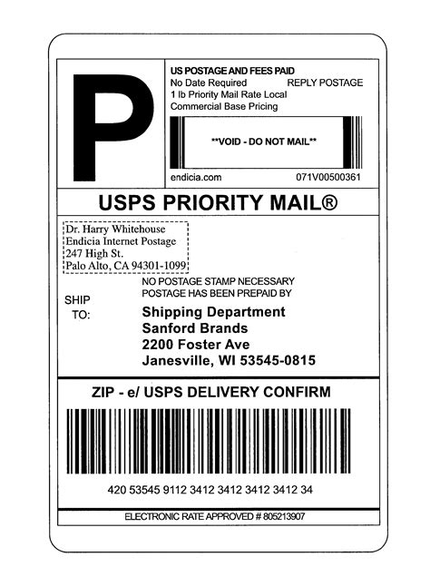 usps shipping label template printable label templates