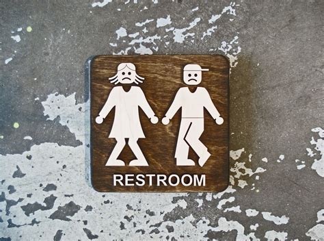 Funny Unisex Office Bathroom Sign Restroom Toilet Humor