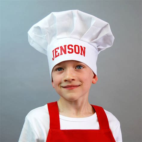 personalised childrens apron  chef hat set  simply colors
