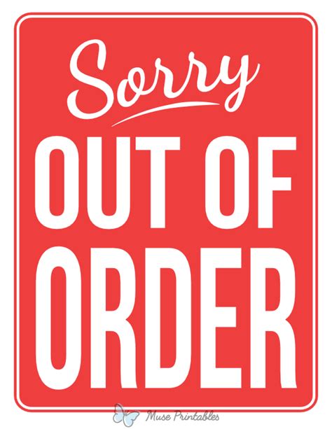 printable   order sign   order support sign