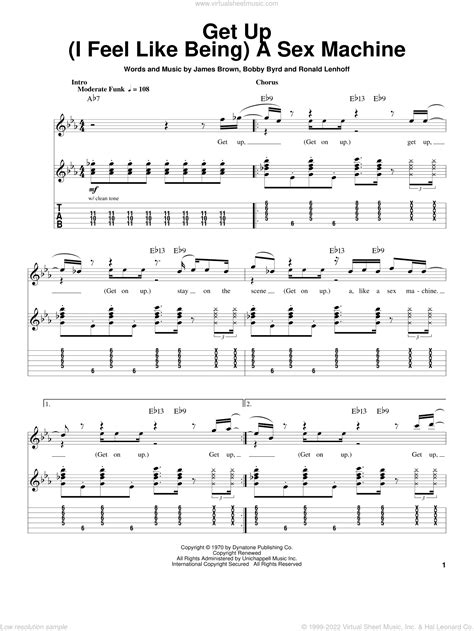 Brown Get Up I Feel Like Being A Sex Machine Sheet Music For Guitar