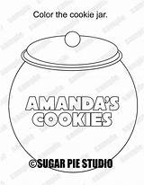 Jar Cookie Coloring Template Cookies Printable Favor Birthday Party Pages sketch template