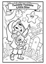 Twinkle Star Coloring Little Pages Nursery Rhymes Crayola sketch template