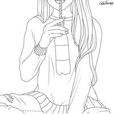 vsco girl drinking coloring pages  printable coloring pages