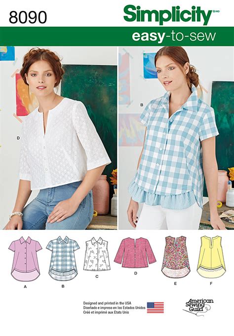 simplicity  misses easy  sew button shirt  pullover top