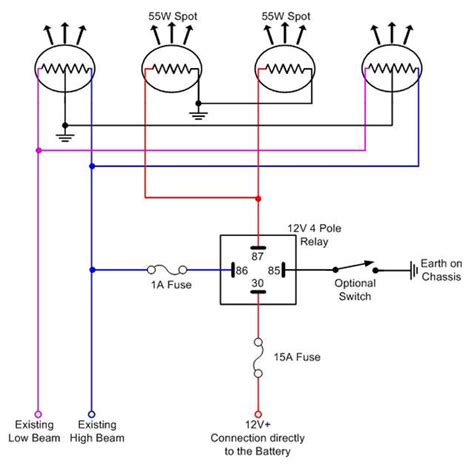 spotlight wiring diagram  pin relay wiring diagram  schematics