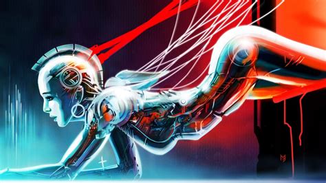 sci fi women sexy cyborg robot mech wallpaper 1920x1080