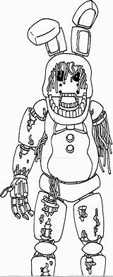 Bonnie Fnaf Withered Coloring Pages Freddy Five Spring Nights Printable Drawing Ballora Deviantart Animatronics Chica Nightmare Freddys Print Colouring Witherd sketch template
