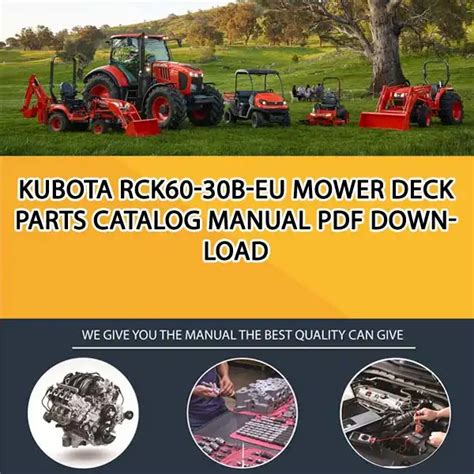 kubota rck  eu mower deck parts catalog manual   service manual repair manual