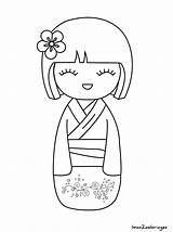 Coloriage Kokeshi Coloring Dolls Japonaise Pages Poupee Dessin Patterns Imprimer Para Drawing Embroidery Doll Colorier Poupée Matryoshka Colouring Numero Books sketch template