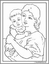 Coloring Mother Pages Mothers Printable Gentle Mom Child Color Sheets Print Colorwithfuzzy sketch template