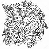 Pages Coloring Doodle Nature Adults Drawn Hand Ornamental Tattoo Seamless Stock Illustration Vector Decorative Ethnic Artistic Sketchy Curl Pattern Drawing sketch template