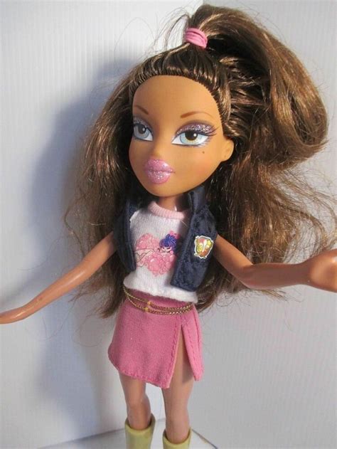 bratz doll long dark brown hair pink skirt vest top boots ebay bratz doll dark brown