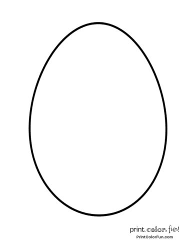sizes  blank easter egg shapes  print  color coloring page