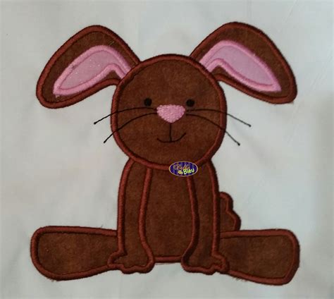 Adorable Cuddly Easter Bunny Rabbit Applique Embroidery Design Bella