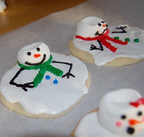 crazy domestic melted snowman cookies