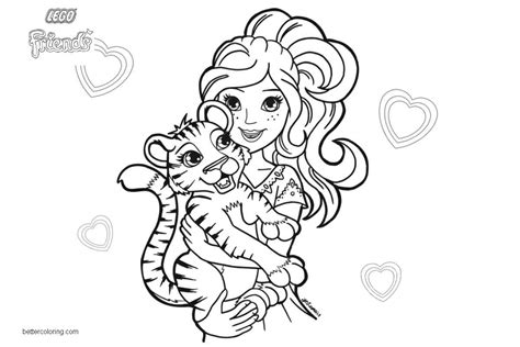 lego friends coloring pages pets tiger  printable coloring pages