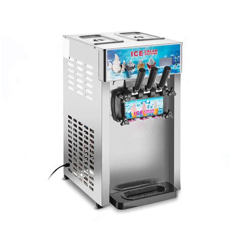 220v 1200w 3 Flavor Commercial Frozen Ice Cream Cones Machine Soft Ice