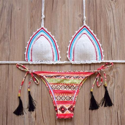 handmade crochet triangle two piece bikini bikinis swimsuits