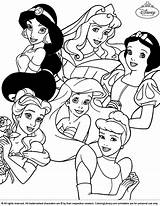 Disney Coloring Princesses Princess Pages Colour Outline Colouring Printable Library Choose Board sketch template