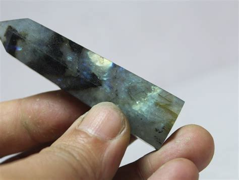 mm  natural labradorite quartz crystal point wand  stones