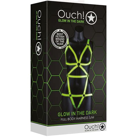 ouch glow   dark full body harness  sm shop shots toys