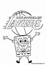 Coloring Pages Lakers Los La Angeles Nba Spongebob Basketball Color Print Popular Browser Printable Window Getcolorings Library Clipart sketch template