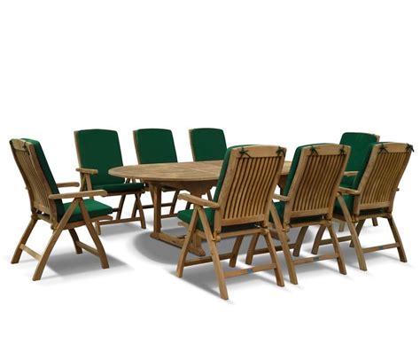 bali  seater extending garden table  reclining chairs set