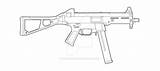 Ump Armas Lineart Sniper Arma Airsoft Rifles Pistola Pistolas Ump45 sketch template