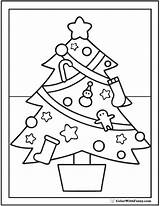 Christmas Coloring Tree Pages Template Colorwithfuzzy Gingerbread Stockings Stars Print Worksheets Trees Merry sketch template