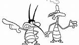 Oggy Cafards Cockroaches Coloriage Scarafaggi Baratas Imprimer Colorir Colorier Tontas Maledetti Gratuits Marky Imprimir Retrouve Teletoon Expert Coloriages Danieguto sketch template