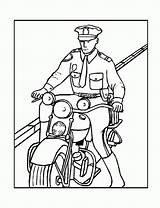Coloring Motorcycle Policeman Pages Popular Books sketch template