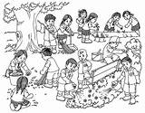 Cleaning Drawing Surrounding Students Kids Drawings Coloring School Colouring Pages Memory Pilih Papan sketch template