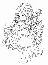 Mermaid Coloring Pages Cute Girl Pinup Colouring Jadedragonne Deviantart Girls Printable Christmas Mermaids Chibi Kids Print Anime Color Adults Shell sketch template