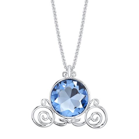 disney fine silver plated crystal cinderella pendant necklace  extender walmartcom