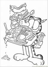 Coloring Garfield Pages Printable Food Popular sketch template