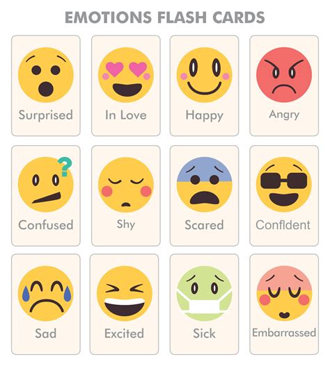 emotion flash cards  printable