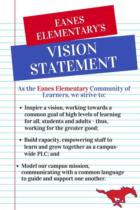 ee mission  vision statements lesley ryan eanes elementary principal