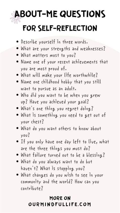 reflection questions  life love mental health
