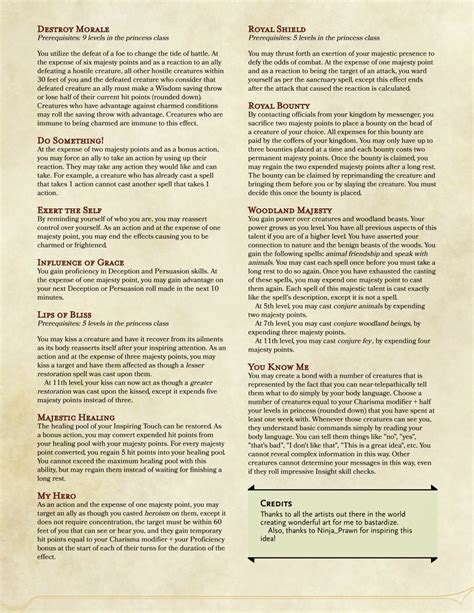 Dnd 5e Homebrew — Princess Class By By Impersonater