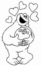 Cookie Coloring Monster Pages Printable Cookies Kids sketch template