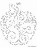 Coloring Pages Food Mandala Apple Adult sketch template