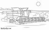 Deere John Pages Harvester Coloring Combine Tractor Printable Template sketch template