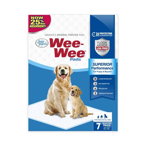 wee wee superior performance dog pee pads  paws