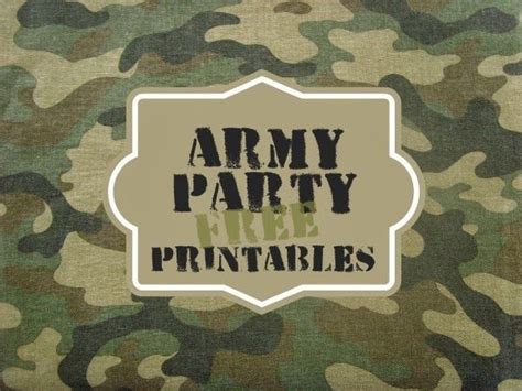 printable army party decorations army military