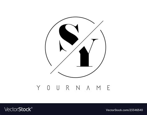 sy letter logo  cutted  intersected design vector image