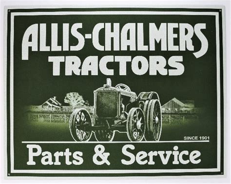 Allis Chalmers Tractors Parts And Service Tin Metal Sign