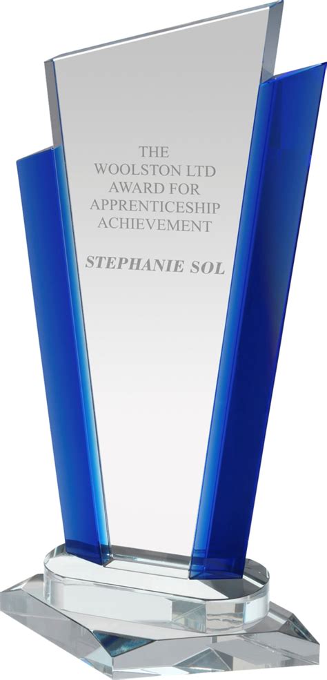 signature crystal award  blue trim cm trophies  ireland